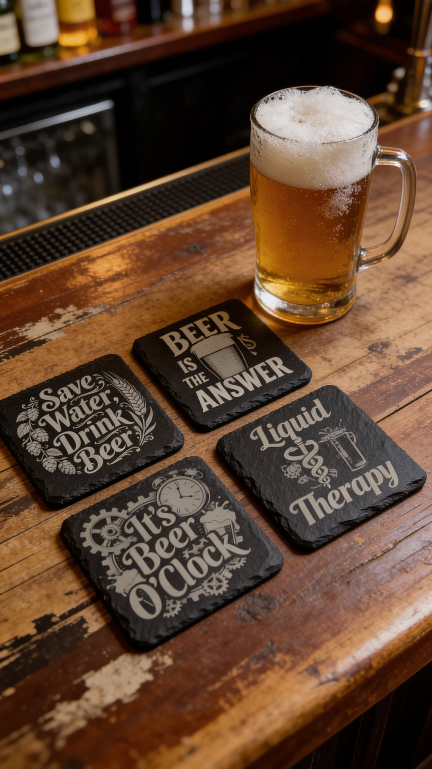 Beer Coaster Set - Slate
