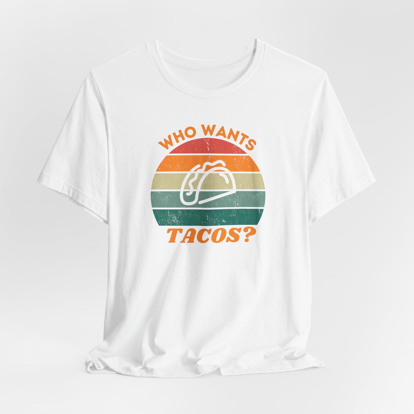 Who Wants Tacos? taco graphic T-Shirt | retro sunset stripes