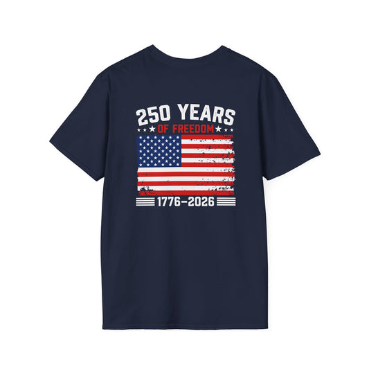 250 Years of Freedom T-Shirt — 1776–2026 American Flag Tee