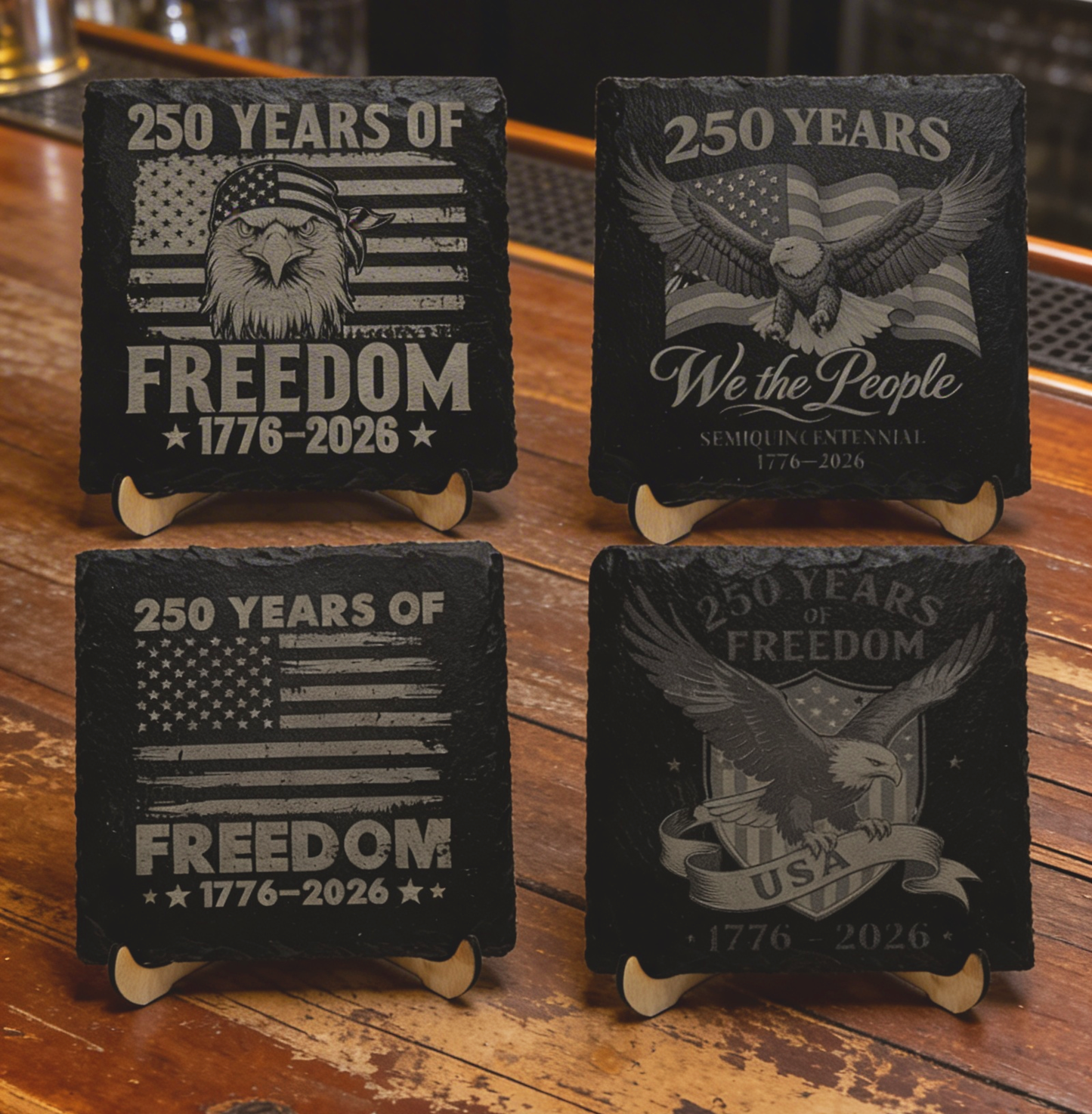 USA 250 Coaster Set - Slate