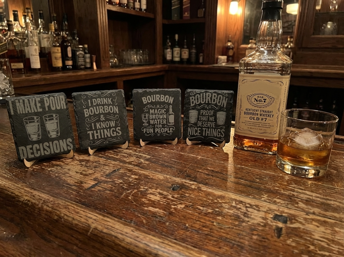 Bourbon Coaster Set - Slate